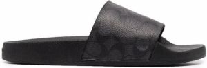 Coach Signature coated canvas slides Black
