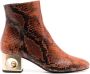 Coliac snakeskin-print ankle boots Brown - Thumbnail 1