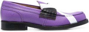 College colour-block leather loafers Purple