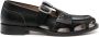 College cut-out detail leather loafers Black - Thumbnail 1