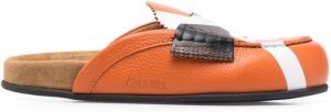 College penny-loafer slip-on mules Orange
