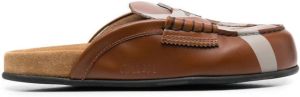 College slip-on leather mules Brown