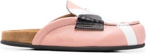 College slip-on leather mules Pink
