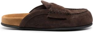 College slip-on suede slippers Brown