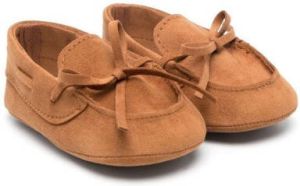 Colorichiari bow-detail suede loafers Brown