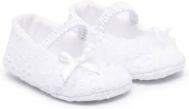 Colorichiari broderie-anglaise ballerina shoes White