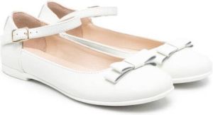 Colorichiari leather buckle-fastening ballerina pumps White