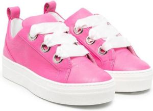 Colorichiari leather lace-up sneakers Pink