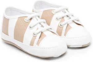 Colorichiari stripe-detail lace-top shoes Neutrals