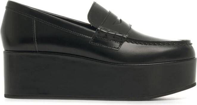 Comme Des Garçons Girl platform leather penny loafers Black