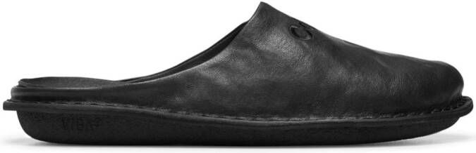 Comme des Garçons Homme logo-embroidered leather slippers Black