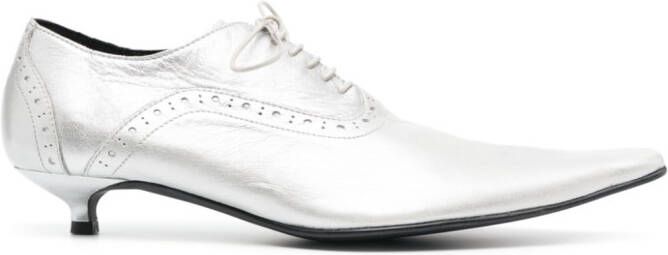 Comme Des Garçons metallic-effect lace-up oxford shoes Silver