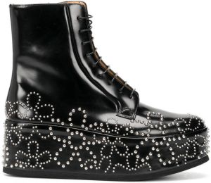 Noir Kei Ninomiya stud-detail platform boots Black
