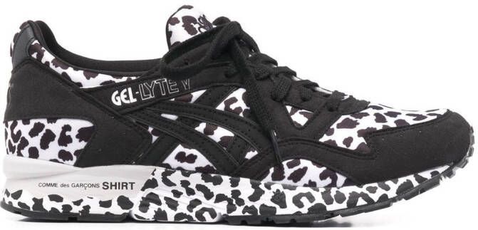 Comme Des Garçons Shirt leopard-print lace-up sneakers Black