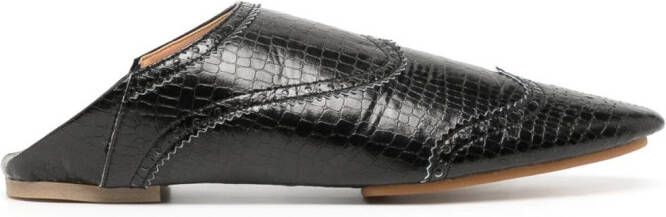 Comme des Garçons TAO Western-style leather slippers Black