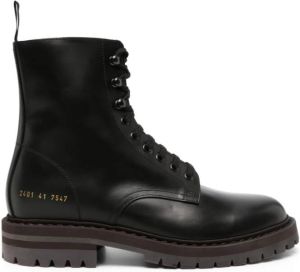 Common Projects lace-up combat boots Black