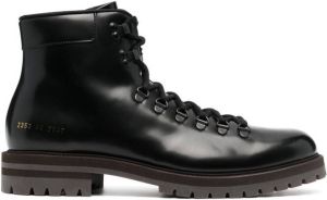 Common Projects lace-up leather ankle boots 7547 BLACK