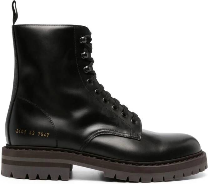 Common Projects leather Combat boots Black