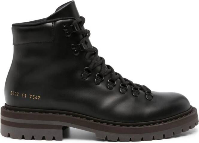 Common Projects leather hiking boots Black