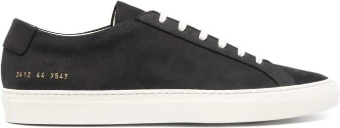 Common Projects logo-print leather sneakers Black