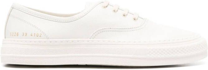 Common Projects logo-print leather sneakers Neutrals