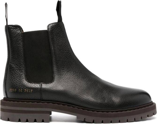 Common Projects serial-number leather Chelsea boots Brown