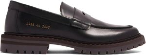 Common Projects stamp-detail leather penny loafers Brown