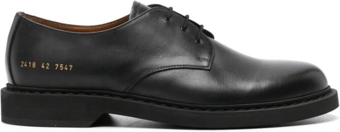 Common Projects stamped-numbers leather Derby shoes Black