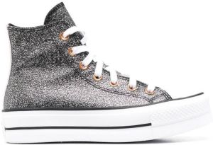 Converse Chuck Taylor glitter platform sneakers Silver