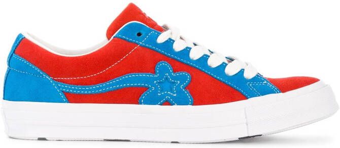 Converse floral embellished sneakers Red