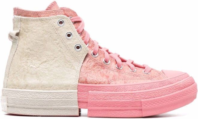Converse patchwork high-top sneakers Pink
