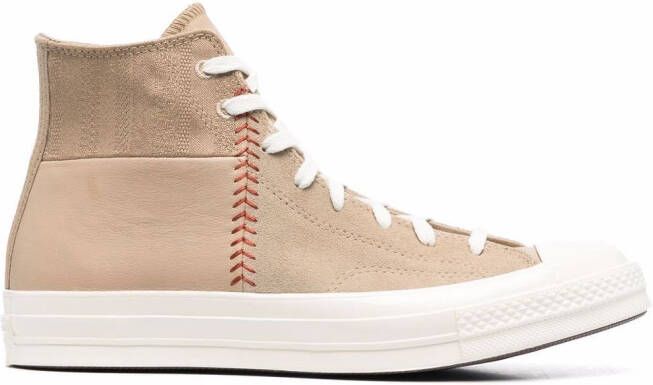 Converse stitched-patchwork high-top sneakers Neutrals