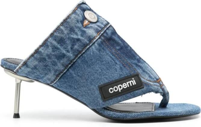 Coperni 70mm denim sandals Blue