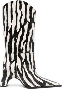 Coperni Bridge 85mm zebra-print boots White
