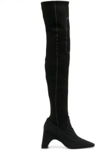 Coperni Cuissarde 105mm suede boots Black