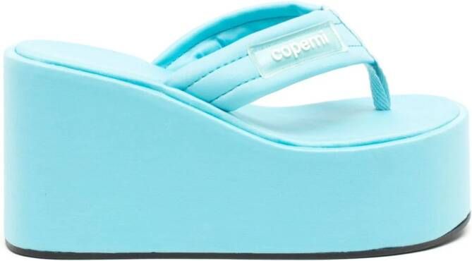 Coperni logo-appliqué platform sandals Blue