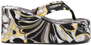 Coperni logo-patch platform thong sandals Multicolour