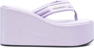 Coperni logo-patch thong-strap wedge sandals Purple