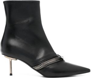 Coperni zip-detail leather ankle boots Black