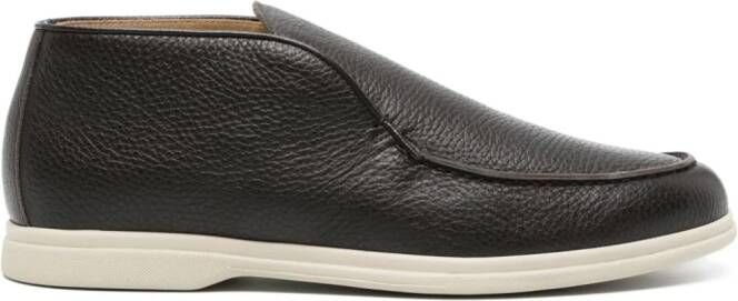 Corneliani grained-leather loafers Brown