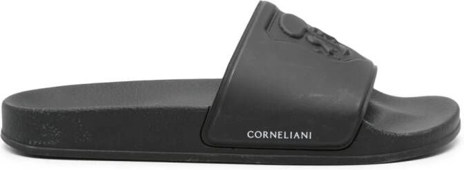Corneliani logo-debossed slides Black