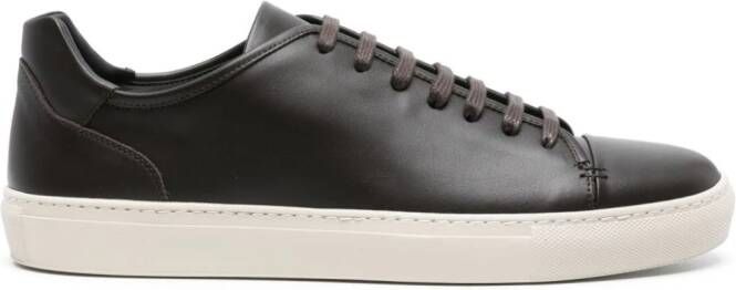 Corneliani low-top smooth leather sneakers Brown