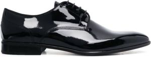 Corneliani patent-finish derby shoes Black