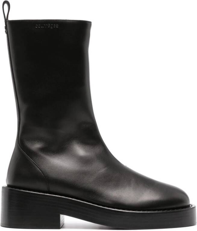 Courrèges 55mm slip-on leather ankle boots Black