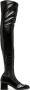 Courrèges 60mm logo-plaque leather boots Black - Thumbnail 1