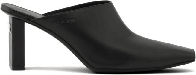 Courrèges 70mm square-toe leather mules Black