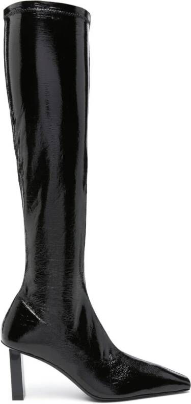 Courrèges 80mm knee-high leather boots Black