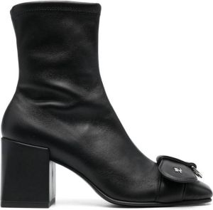 Courrèges 85mm leather ankle boots Black
