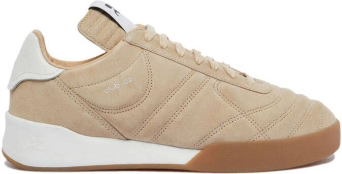 Courrèges Club 02 suede leather sneakers Neutrals