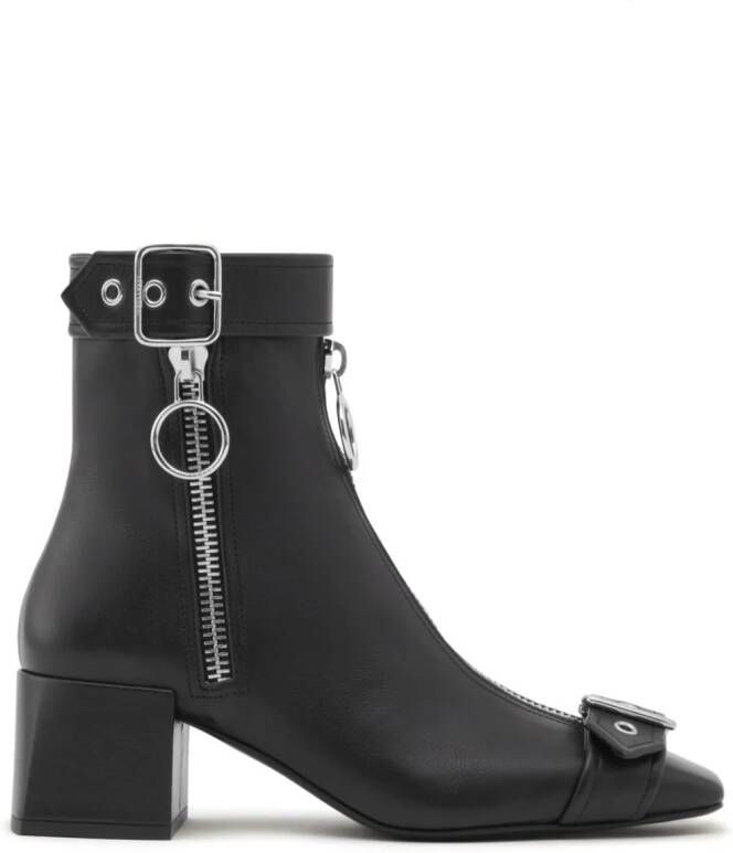 Courrèges Gogo leather ankle boots Black